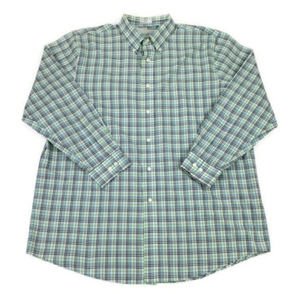 Martin The Club Shirt Green Blue White Plaid Long Sleeve Button Up Shirt Mens XL - Picture 12 of 12